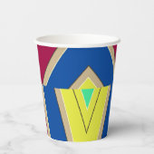 紙カップ、A鮮やかカラフルクラシックデザインPape 紙コップ (裏面)