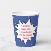 紙カップ"TySantaSaurusレックス" 8 oz. 紙コップ (裏面)