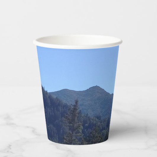 紙カップMt Tamalpaisとレッドウッドの木 紙コップ (正面)