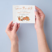 紙カボチャ花模様QR秋の結婚式救日 チラシ (手)