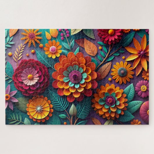 紙カラフルの花 ジグソーパズル (横)