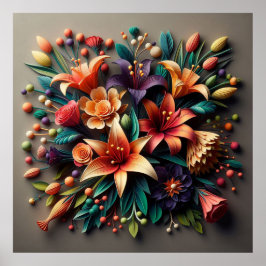 紙カラフルの花 ポスター