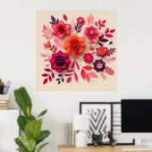 紙カラフルの花 ポスター (ホームオフィス)