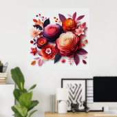 紙カラフルの花 ポスター (ホームオフィス)