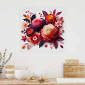 紙カラフルの花 ポスター (キッチン)