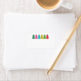 紙カラフルクリスマスツリーのアド空白のレス ラベル