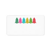 紙カラフルクリスマスツリーのアド空白のレス ラベル (正面)