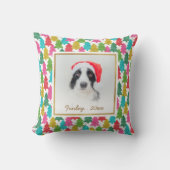 紙カラフルクリスマスツリーズペットの写真 クッション (正面)