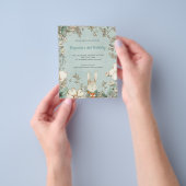 紙カワイトバニーフリージ第2誕生日ボーイ招待状 チラシ (手)