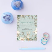 紙カワイトバニーフリージ第2誕生日ボーイ招待状 チラシ (シングル)