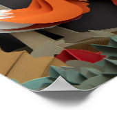 紙キツネを木の間に切る ポスター (角)