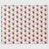 紙キャンデーの杖を包むクリスマス ラッピングペーパー (フラット)