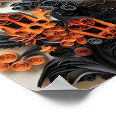 紙クイリングハロウィンウィッチアートプリント ポスター (角)