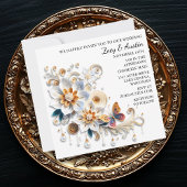 紙クイルの花と蝶結婚の 招待状