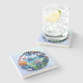 紙クイルクラフトストーンコースター ストーンコースター (横)