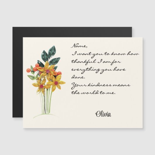 紙クイルフラワーズオール大事な行事磁気カード (正面/裏面)