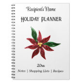 紙クイルポインセティアホリデイプランナー ノートブック (正面)