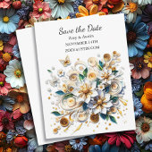 紙クイル花結婚式の日付を保存 招待状