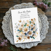 紙クイル花結婚式の日付を保存 招待状