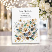 紙クイル花結婚式の日付を保存 招待状