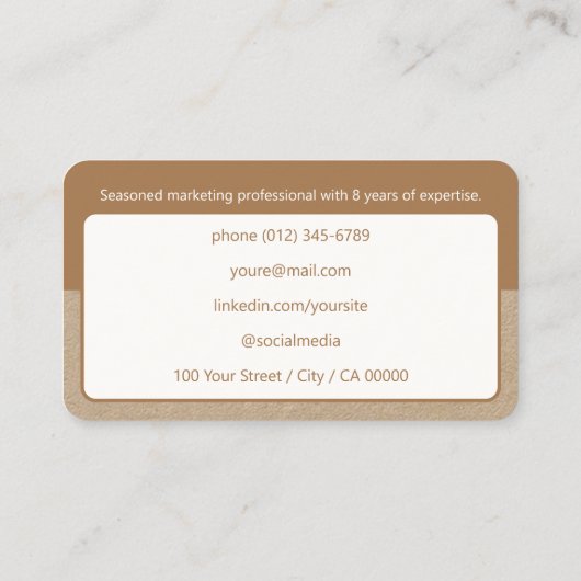 紙クラシックジョブシーカークラフトスタイル2カラー 名刺 (裏面)