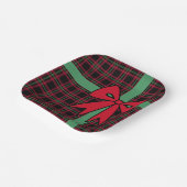 紙クラシックプレイドクリスマスボウプレート ペーパープレート (傾斜あり)