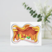 紙クラフトオータム紅葉 ポストカード (スタンド正面)