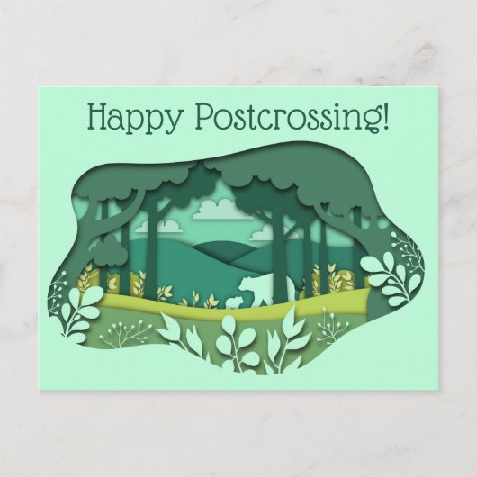 紙クラフトマママベアアンドキューブ ポストカード (正面)