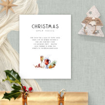 紙クリスマスオープンハウスドリンク招待状