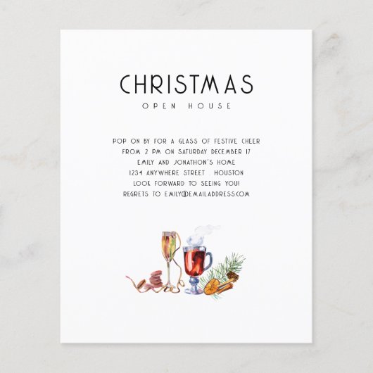 紙クリスマスオープンハウスドリンク招待状 チラシ (正面)