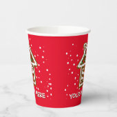 紙クリスマスカップとかわいいジンジャーブレッドハウス 紙コップ (左)