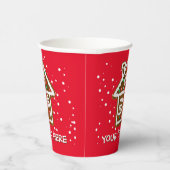 紙クリスマスカップとかわいいジンジャーブレッドハウス 紙コップ (右)