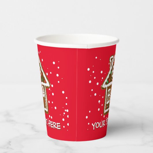 紙クリスマスカップとかわいいジンジャーブレッドハウス 紙コップ (右)