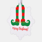 紙クリスマスフォトオーナメントすてきと小妖精や小人足 オーナメントカード (左)