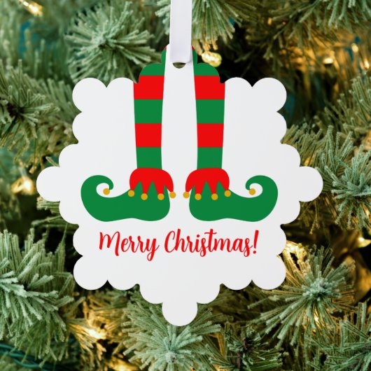 紙クリスマスフォトオーナメントすてきと小妖精や小人足 オーナメントカード (インサイチュ (木))