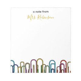 紙クリップカスタマイズ可能な先生評価 ノートパッド