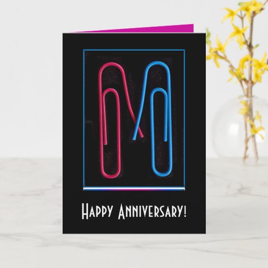 紙クリップ記念日 カード (黄色い花)