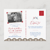 紙クレーンのホタテ模様の写真の保存日付 案内ポストカード (裏面)