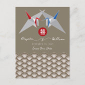 紙クレーンのホタテ模様の写真の保存日付 案内ポストカード (正面)