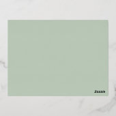 紙クレーングリーンゴールドフォイル招待状はがき 箔招待状ポストカード (裏面)