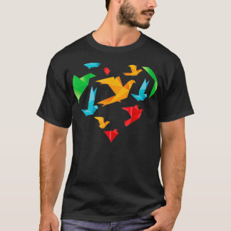 紙クレーンハート紙折り日本の曲げアーティストO Tシャツ