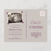 紙クレーン妖精のライトウェディングデートを保存 案内ポストカード (裏面)