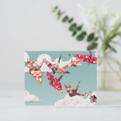 紙クレーン葉書 ポストカード (スタンド正面)