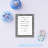 紙グリッターシルバーホワイト婚約パーティインビット チラシ (シングル)