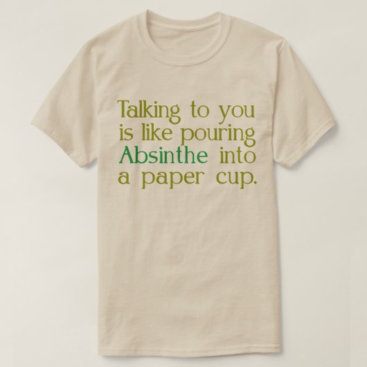 紙コップにアブサン Tシャツ (デザイン正面)