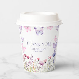 紙コップ バタフライ ピンクとパープル