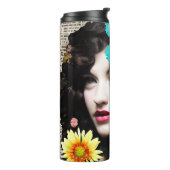 紙コラージュスタイルアート |レディかわいらしーと花 タンブラー (回転左)