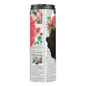 紙コラージュスタイルアート |レディーと花 タンブラー (裏面)