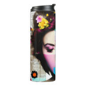 紙コラージュスタイルアート |ヴィンテージかわいらし女性 タンブラー (回転左)