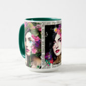 紙コラージュスタイルアート |ヴィンテージレディース マグカップ (正面左)
